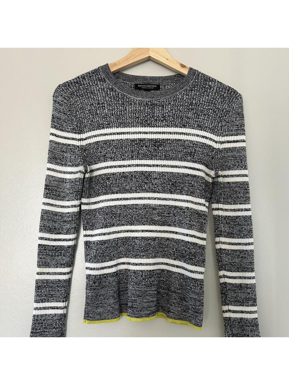 Banana Republic black & white striped long sleeve sweater.